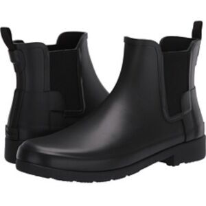 Hunter Womens Refined WFS1017RMA Black Round Toe Chelsea Short Boots Size 6 Rain